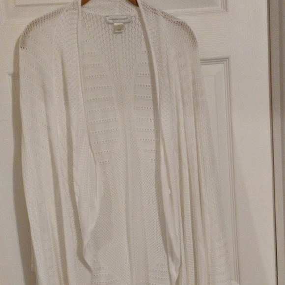 Christopher & Banks White Open-Front Cardigan - Picture 6 of 7